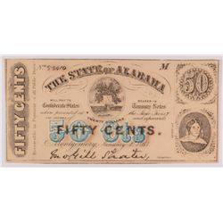 1863 50c  State of Alabama CU