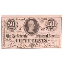 1864 50c  Confederate State of America