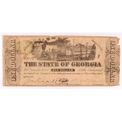1863 $1  State of Georgia Note