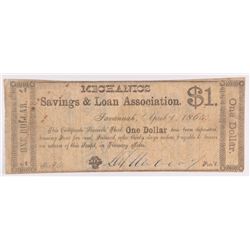 1864 $1  Mechanics Savings and Loan Assoc