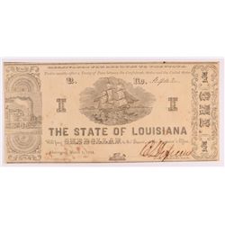 1864 $1  State of Louisana