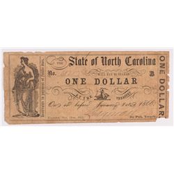 1866 $1  State of North Carolina