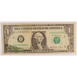 1981 $1  Federal Reserve Note Error (Back to Front Off-Set)