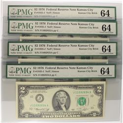4-1976 $2 Federal Reserve Note (K.C. Brick) PMG64