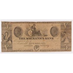 1850's $5 Mechanics Bank Augusta, GA