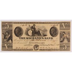 1855 $5 Mechanics Bank Augusta, GA