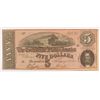 Image 1 : 1864 $5 Confederate States of American Note AU