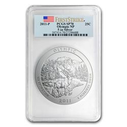 2011-P 5 oz Silver ATB Olympic SP-70 PCGS First Strike