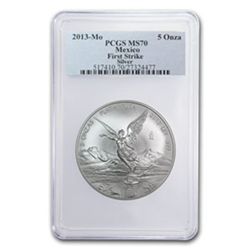2013 5 oz Silver Mexican Libertad MS-70 PCGS (FS) - Reg