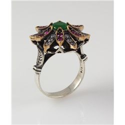 Natural Stone Statement Victorian Design Ring