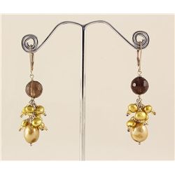 Pearl and Bead 50.20ctw Silver Dangling Earring