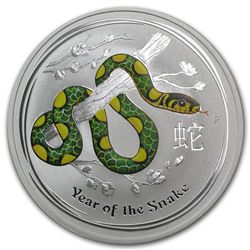 2013 1 oz Australian Silver Year of the Snake Colorized