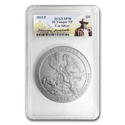 2012-P 5 oz El Yunque SP-70 PCGS Roosevelt Label
