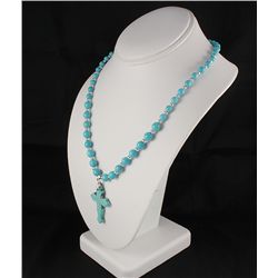 Fashion Jewelry Turquoise Cross Pendant Necklace