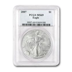 2007 1 oz Silver American Eagle MS-69 PCGS