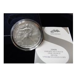 2008-W (Burnished) Silver American Eagle (w/Box & CoA)