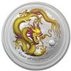 Image 1 : 2012 1 oz Silver Year of the Dragon Yellow Colorized Co