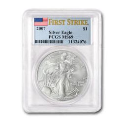 2007 1 oz Silver American Eagle MS-69 PCGS (First Strik