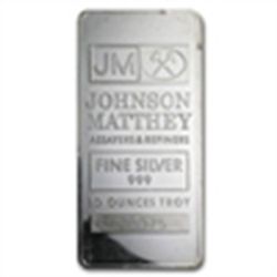 10 oz Johnson Matthey Silver Bar (Pressed, JM Logo)