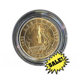 Gold $5 Commemorative 1992 Columbus BU
