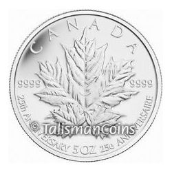 2013 5 oz Silver Canadian $50 - 25th Anniv. of the Silv