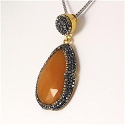 Carnelian Natural Stone Victorian Design Pendant