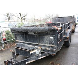 2009 SNAKERIVER BLACK DUMP TRAILER WITH DEBRIS COVER, 14' BOX