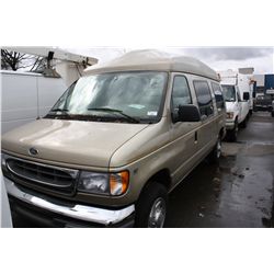 2000 FORD E250 PASSENGER WHEELCHAIR ACCESSIBLE VAN , BROWN, VIN #1FDPE24L3YHB18231,