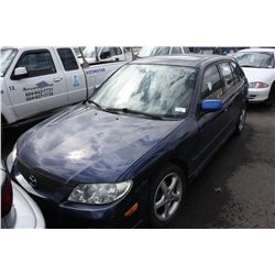 2002 MAZDA PROTEGE 5, HATCHBACK, BLUE, VIN # JM1BJ245321571924