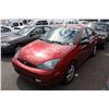 Image 1 : 2004 FORD FOCUS ZTS 4DRSN, RED, VIN#1FAFP38344W138896,