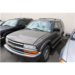 1999 CHEVROLET BLAZER LS, 4DR SUV, BROWN, VIN#1GNDT13W4XK212467,