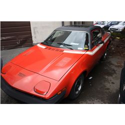1977 TRIUMPH TR7 2 DR COUPE, RED, VIN#ACW07436M,