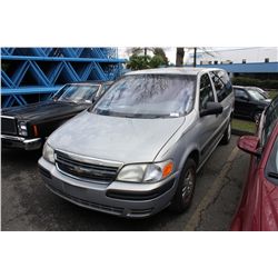 2001 CHEVROLET VENUTRE PASSENGER VAN, GREY, VIN#1GNDX03E21D188574,