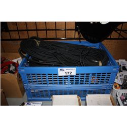 BIN OF ASSORTED CABLES & ELECTRICAL PRODUCT