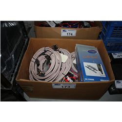 BOX OF ASSORTED CABLES & ELECTRICAL PRODUCT