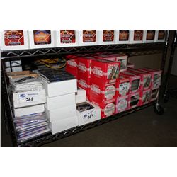 SHELF OF ASSORTED GUITAR STRINGS