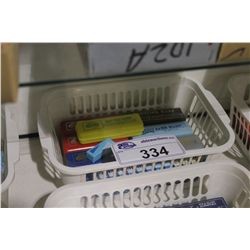 BASKET OF ASSORTED HARMONICAS