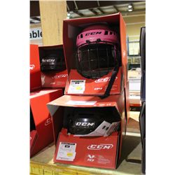 3 ASSORTED CCM HOCKEY HELMETS