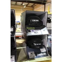 2 CCM + 2 REEBOK HOCKEY HELMETS