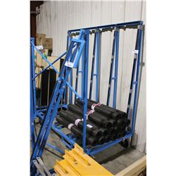 BLUE MOBILE GLASS CART