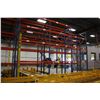 Image 2 : RUN OF 3 PALLET RACKING BAYS: INCLUDING 4 BLUE 20' UPRIGHTS AND 22 ORANGE CROSSBARS
