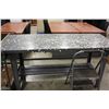 Image 1 : METAL SHIPPING DESK, MOBILE CART & STOOLS