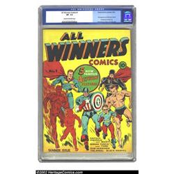 All Winners Comics #1 (Timely, 1941) CGC VF- 7.5 Cream to off-white pages. Only one copy of this...