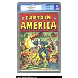 Captain America Comics #30 (Timely, 1943) CGC VF- 7.5 Off-white pages. Displayed on an action-pac...