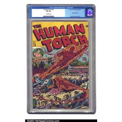 The Human Torch #18 (Timely, 1945) CGC VF 8.0 Off-white pages. Torchy and Toro come to the rescue...