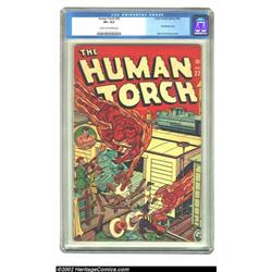 The Human Torch #22 (Timely, 1946) CGC VF+ 8.5 Cream to off-white pages. Human Torch and Toro tak...