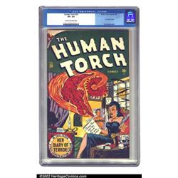 The Human Torch #26 (Timely, 1947) CGC VF+ 8.5 Cream to off-white pages. Some stress on the spine...