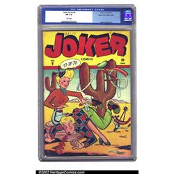Joker Comics #9 Mile High pedigree (Timely, 1943) CGC FN 6.0 White pages. Great Wolverton art and...