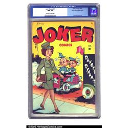Joker Comics #11 Mile High pedigree (Timely, 1943) CGC NM- 9.2 Off-white to white pages. The inep...