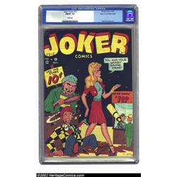 Joker Comics #12 Mile High pedigree (Timely, 1943) CGC FN/VF 7.0 White pages. This comic is by fa...